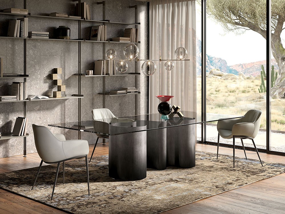 Mesa fija de comedor Papel Glass de Cattelan Italia - 1