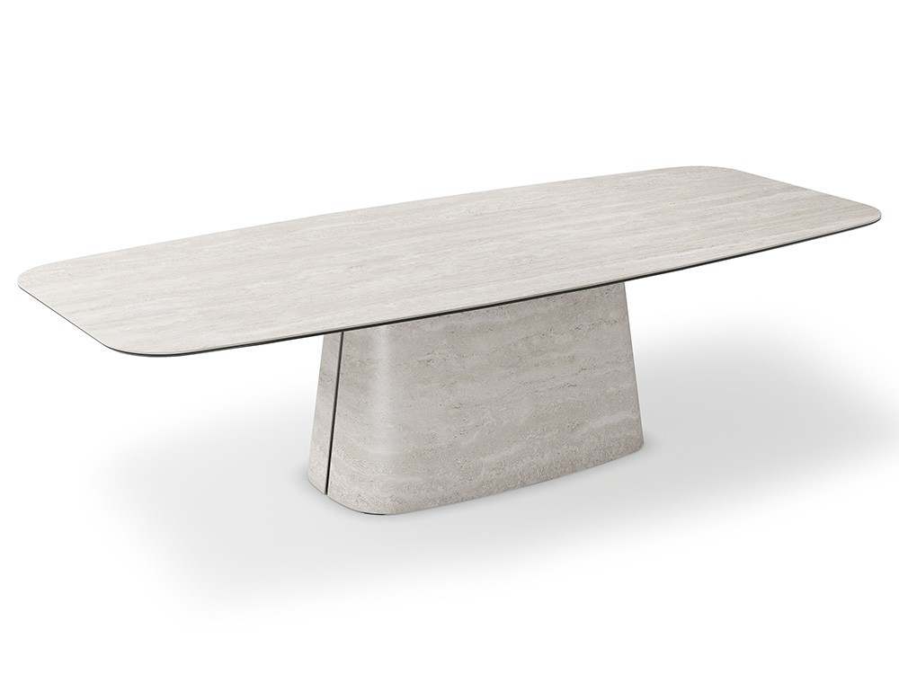 Mesa fija de comedor Napoleon Keramik con base y sobre cerámico de Cattelan Italia - 2