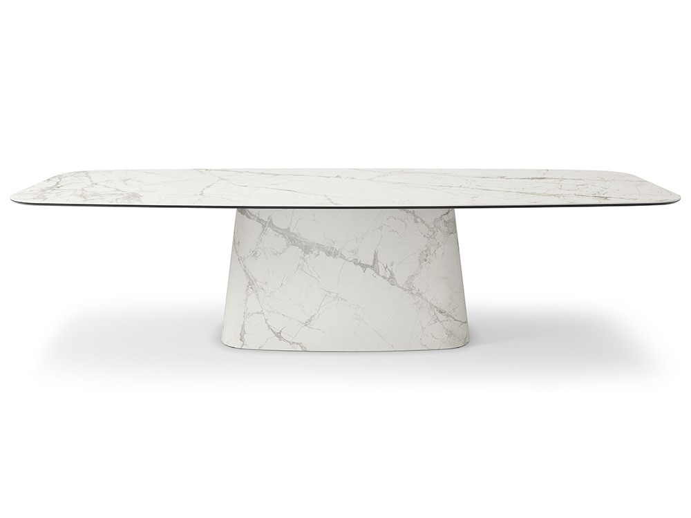 Mesa fija de comedor Napoleon Keramik con base y sobre cerámico de Cattelan Italia - 7