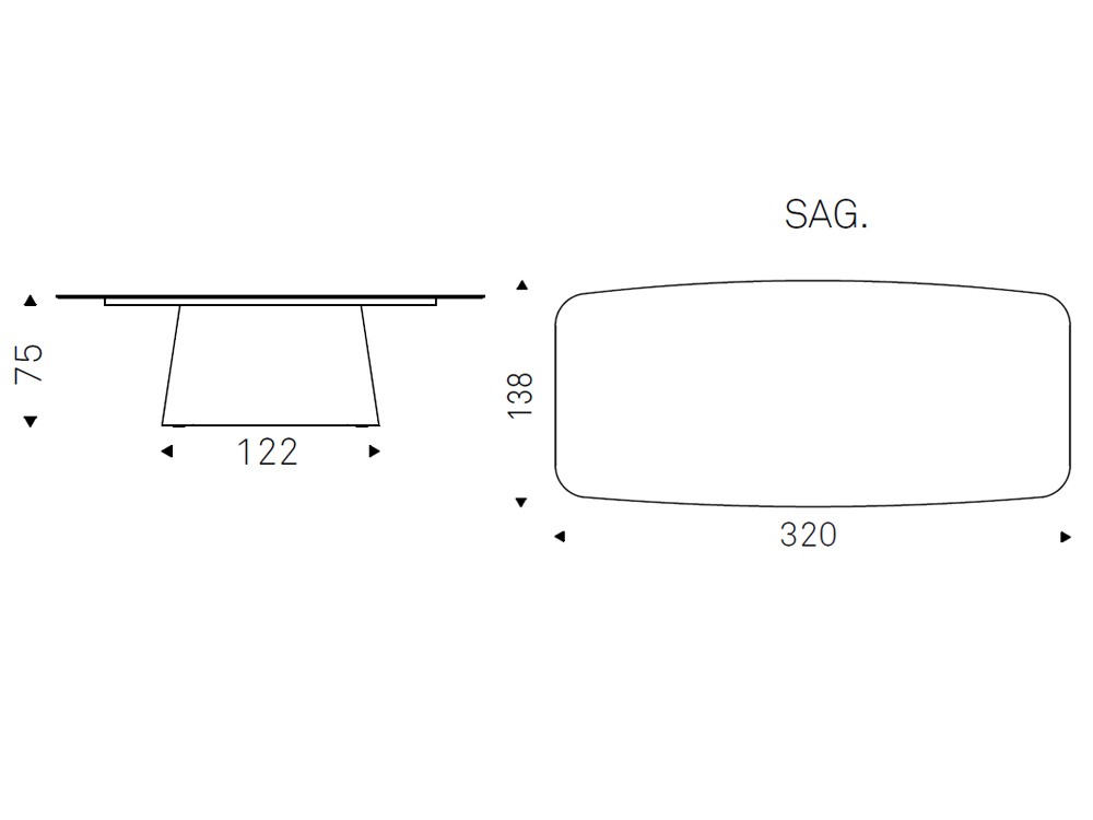Mesa fija de comedor Napoleon Keramik con base y sobre cerámico de Cattelan Italia - 15
