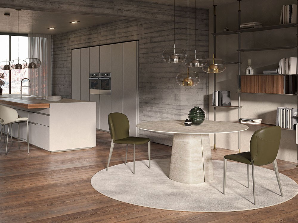 Mesa redonda de comedor Rado Keramik de Cattelan Italia - 1