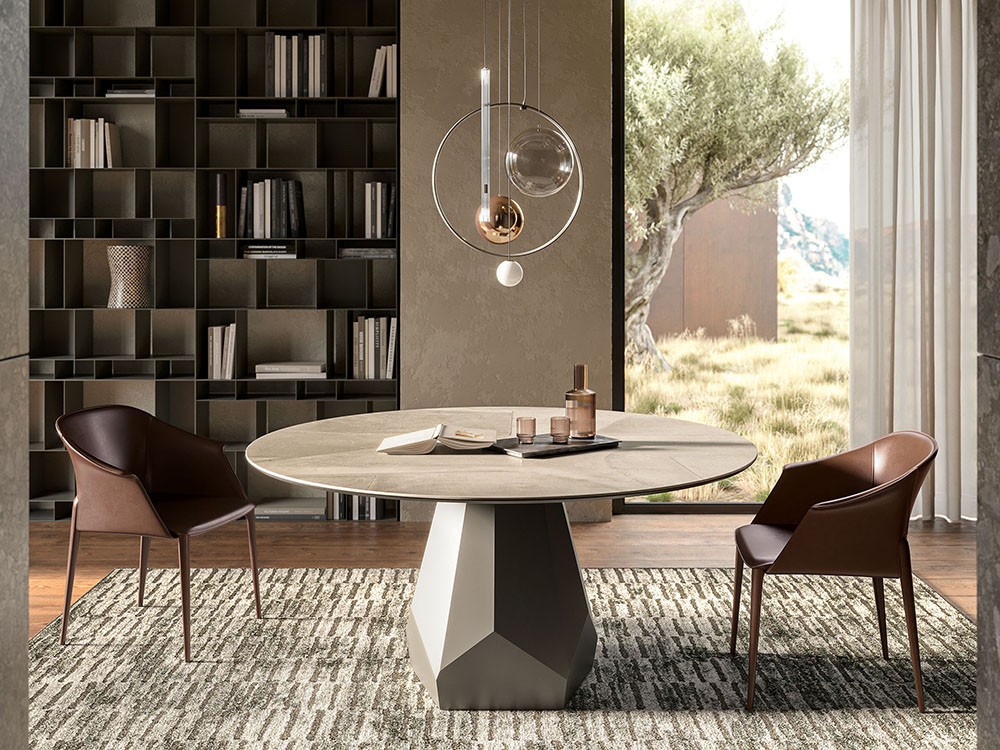 Mesa Zermatt Keramik redonda u ovalada de Cattelan Italia - 1