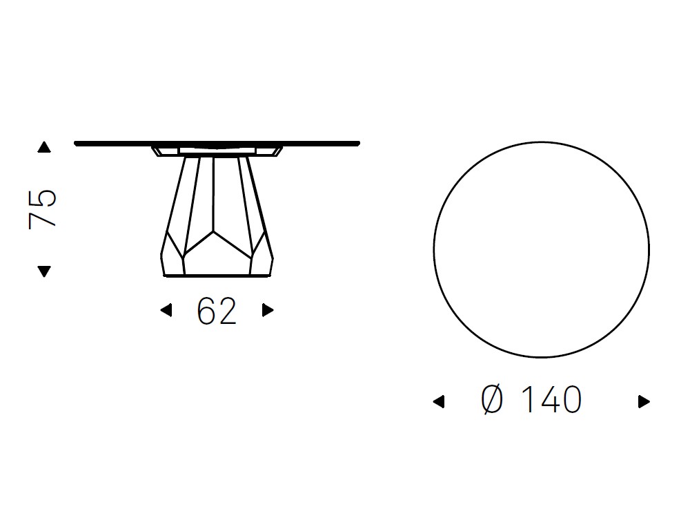 Mesa Zermatt Keramik redonda u ovalada de Cattelan Italia - 4