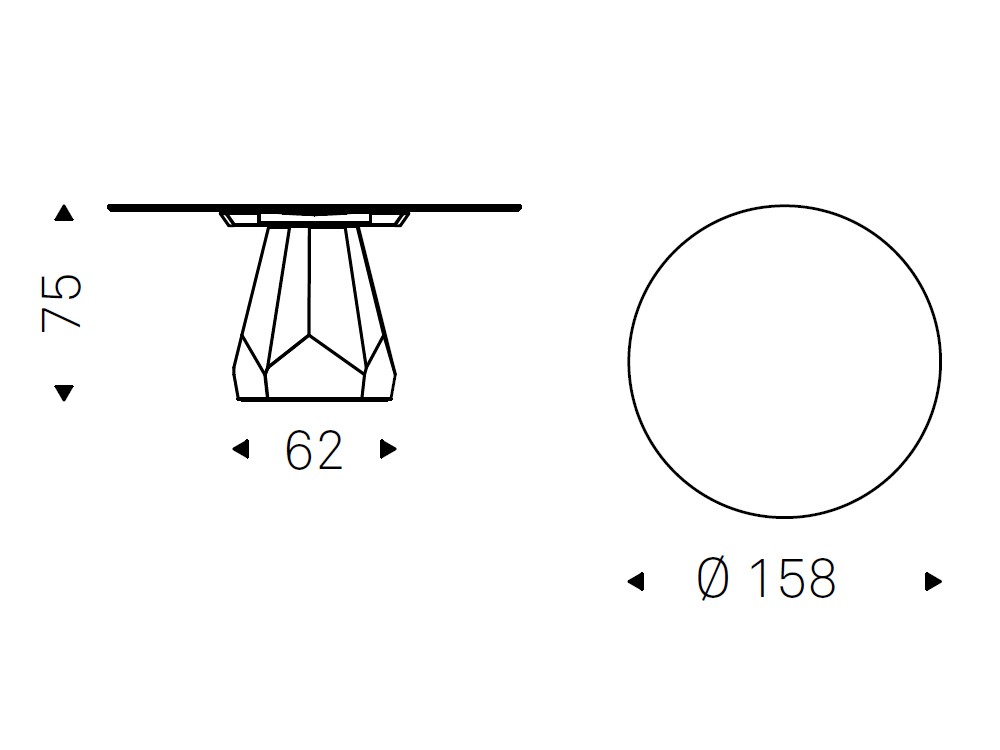 Mesa Zermatt Keramik redonda u ovalada de Cattelan Italia - 5