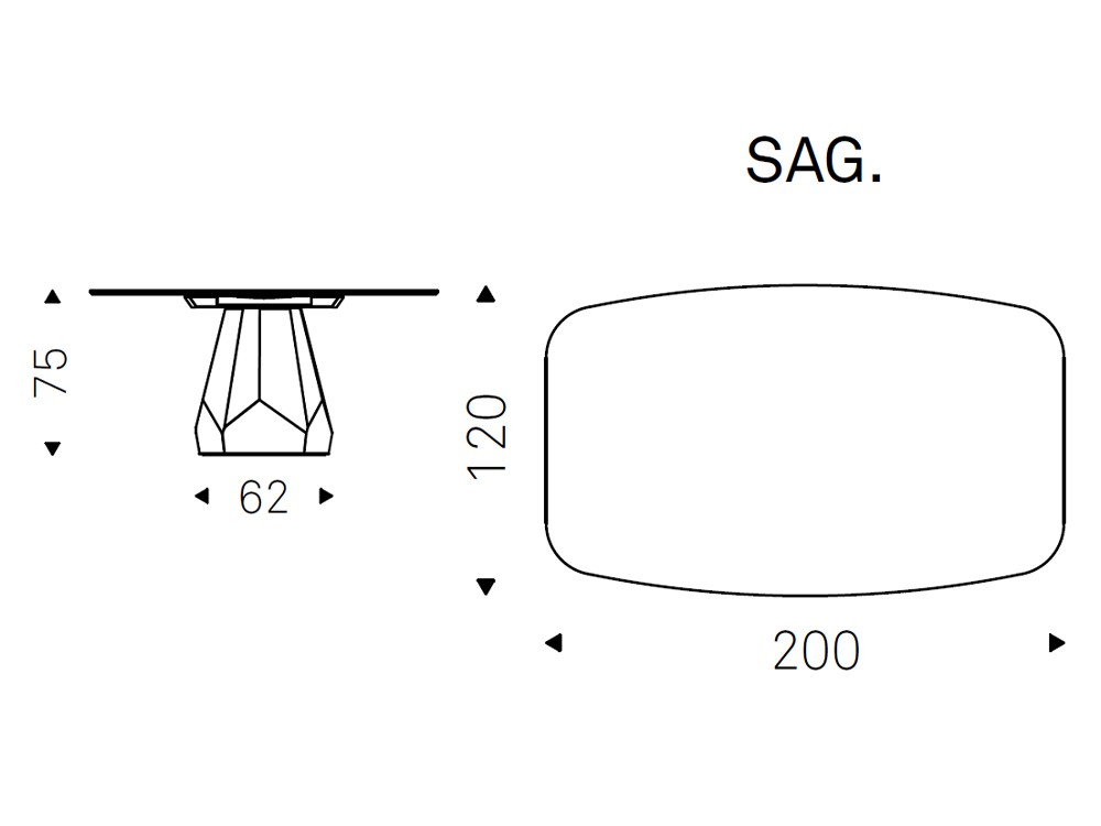 Mesa Zermatt Keramik redonda u ovalada de Cattelan Italia - 6