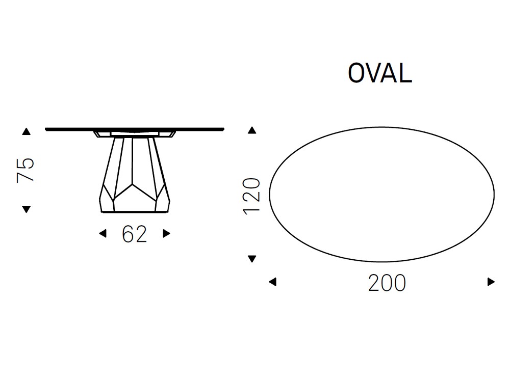 Mesa Zermatt Keramik redonda u ovalada de Cattelan Italia - 7