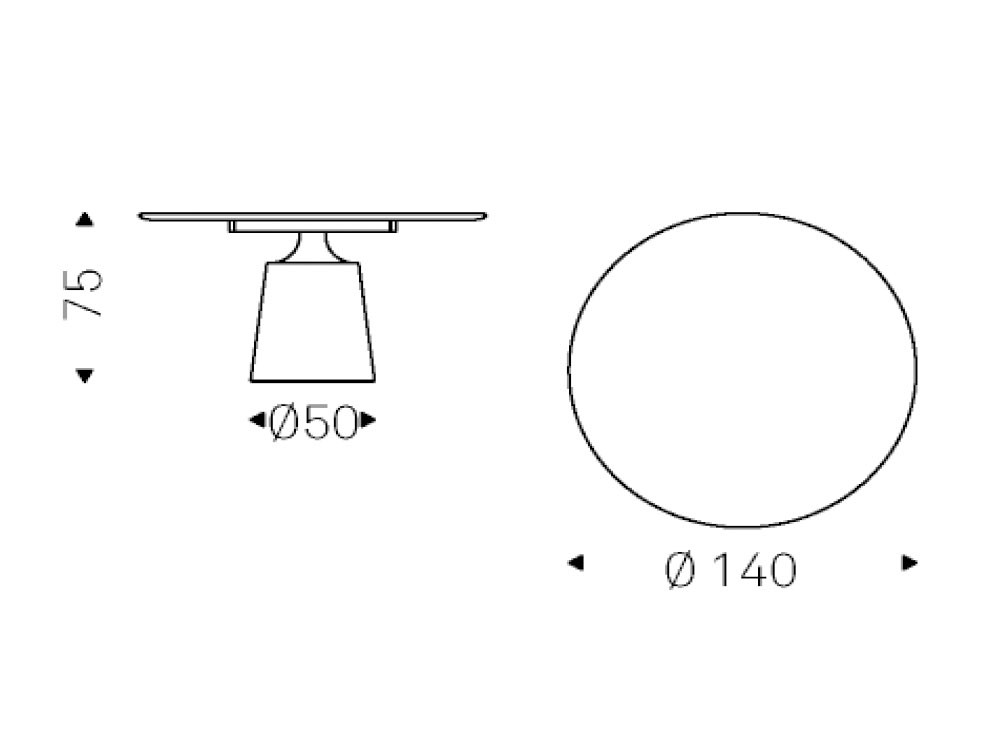 Mesa redonda u ovalada Yoda Keramik de Cattelan Italia - 7