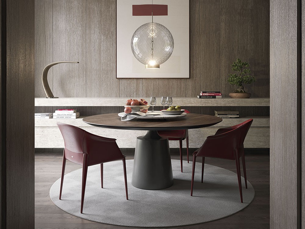 Mesa de comedor redonda Yoda Wood de Cattelan Italia - 1
