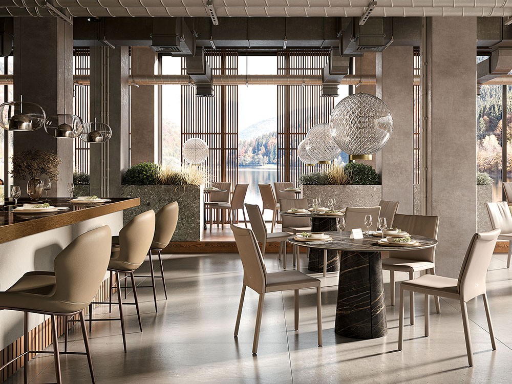 Mesa redonda Cuba Keramik Bistrot de Cattelan Italia - 4