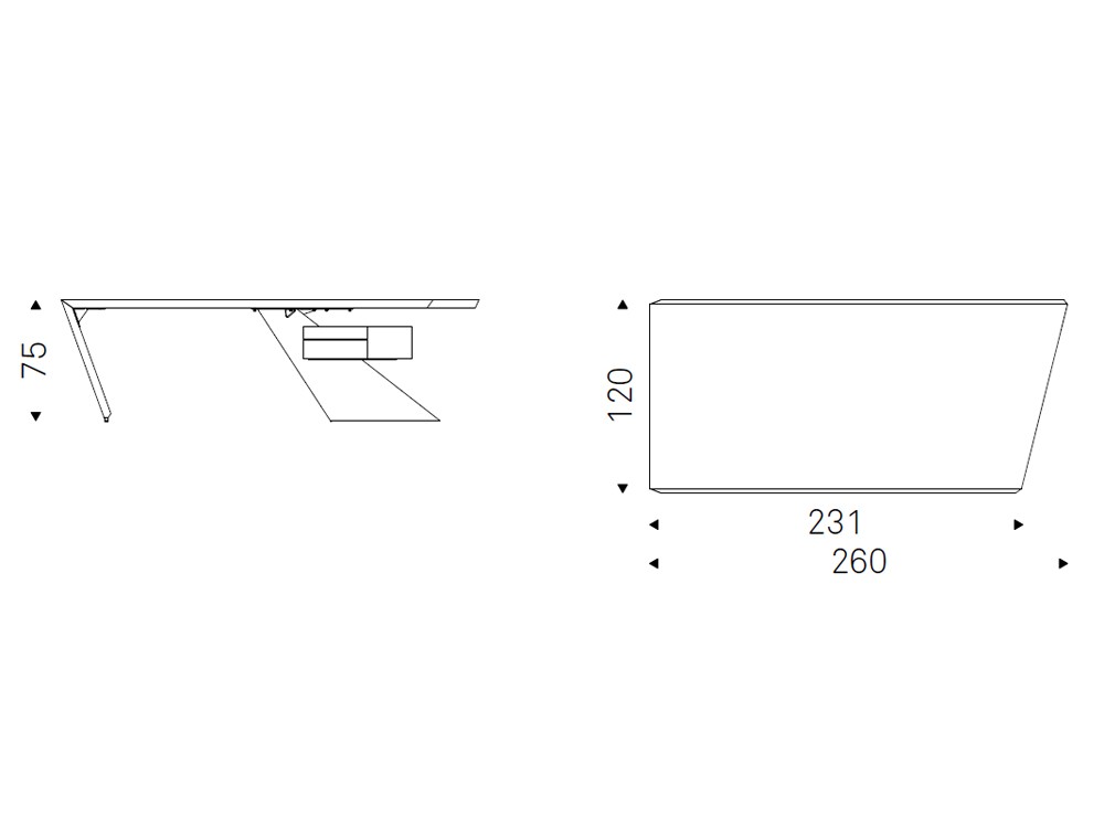 Escritorio Nasdaq de chapa natural Cattelan Italia - 10