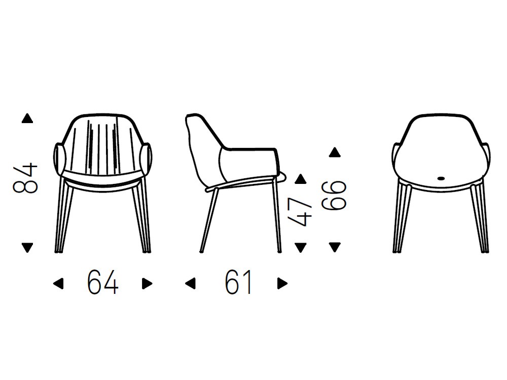 Silla Scarlett ML tapizada en ecopiel de Cattelan Italia - 8