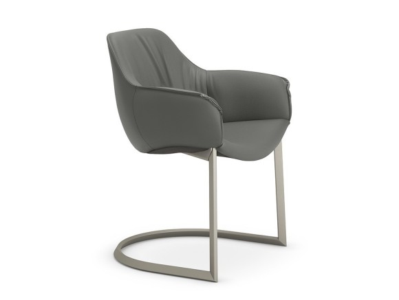 Silla Scarlett Cantilever tapizada en ecopiel de Cattelan Italia - 1