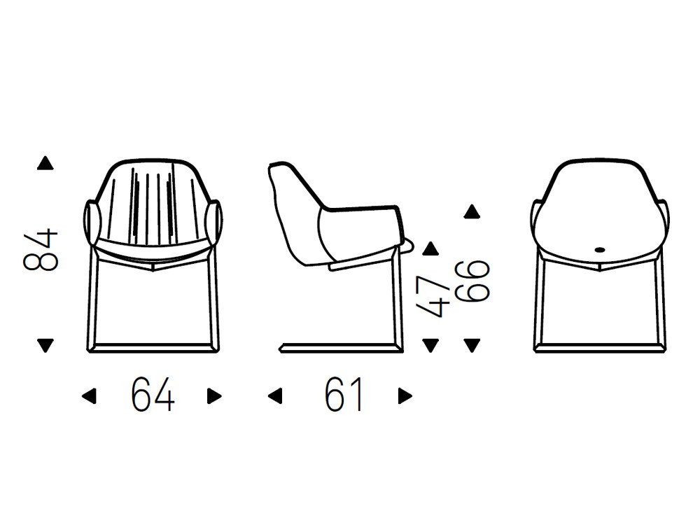 Silla Scarlett Cantilever tapizada en ecopiel de Cattelan Italia - 4