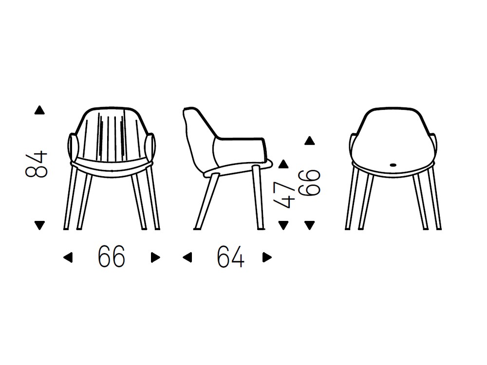 Silla Scarlett Wood tapizada de Cattelan Italia - 3