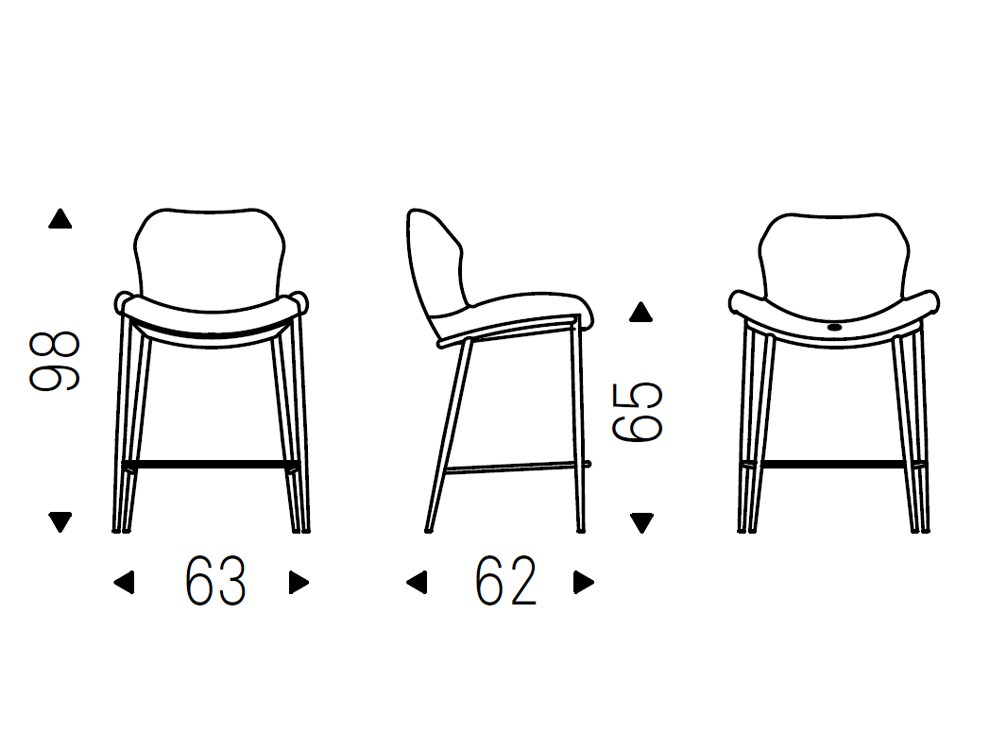 Taburete de cocina o bar Rachel de Cattelan Italia - 4