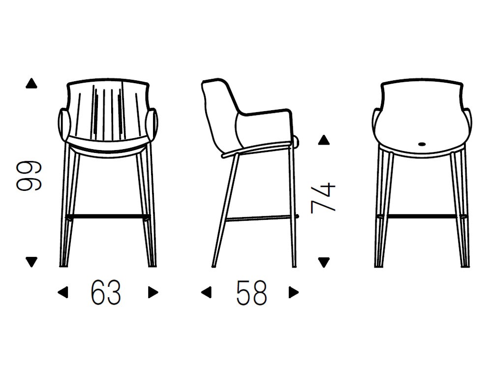 Taburete de cocina o bar Rhonda de Cattelan Italian - 5
