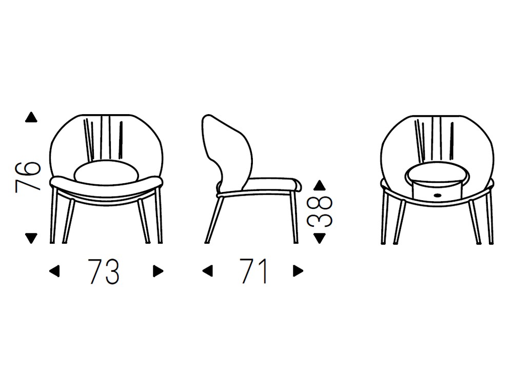 Sillón Miranda Lounge tapizado de Cattelan Italia - 3