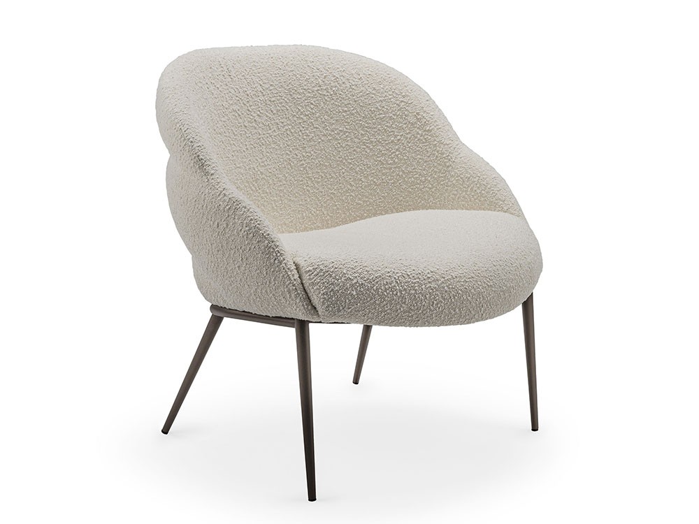 Sillón Camilla Lounge tapizado en tejido Bouclé de Cattelan Italia - 2