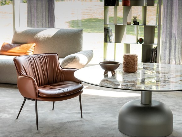 Sillón Rhonda Lounge ML tapizado en ecopiel de Cattelan Italia - 1