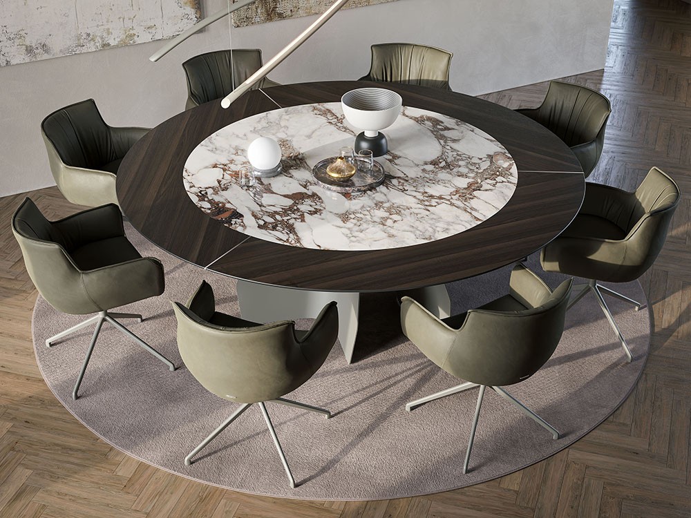 Silla giratoria Rhonda Turn tapizada en ecopiel de Cattelan - 7