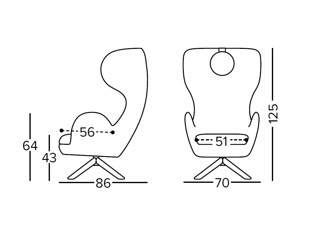 Butaca giratoria Amable de Doos - 3