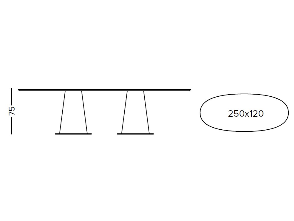 Mesa ovalada Radar chapa roble de Doos - 5