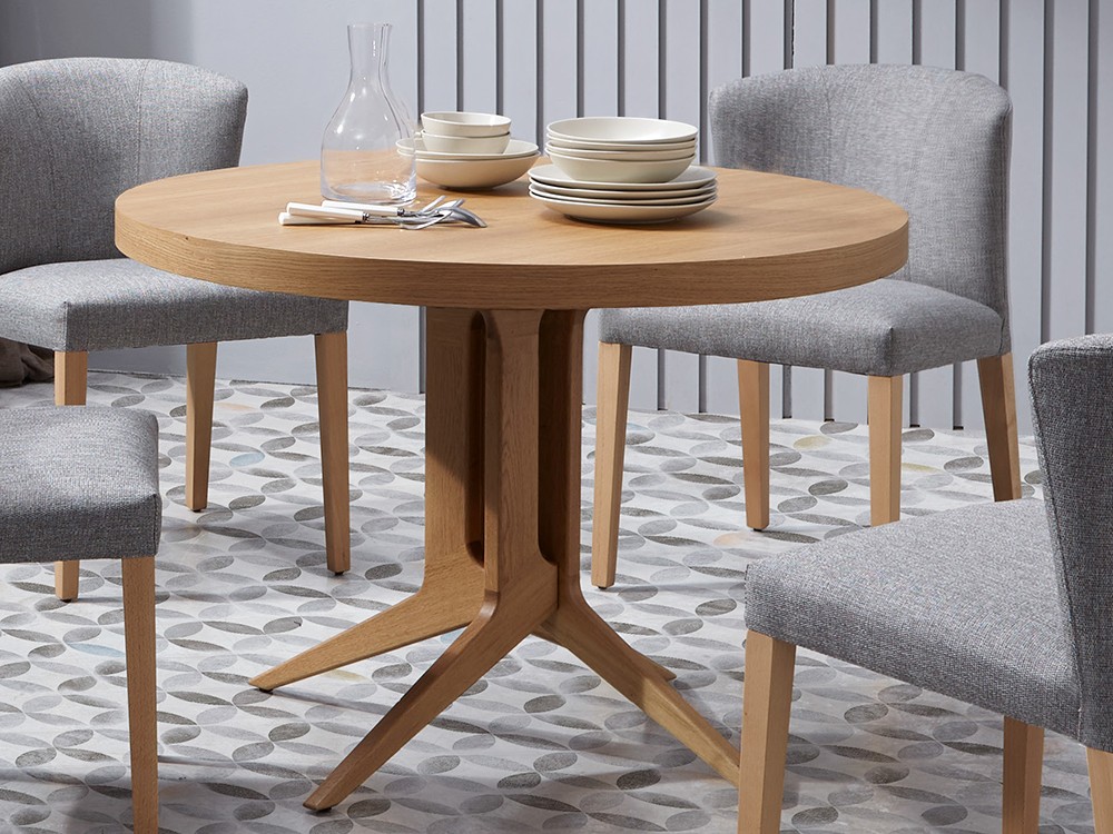 Mesa redonda Londres de chapa natural de roble Doos - 3