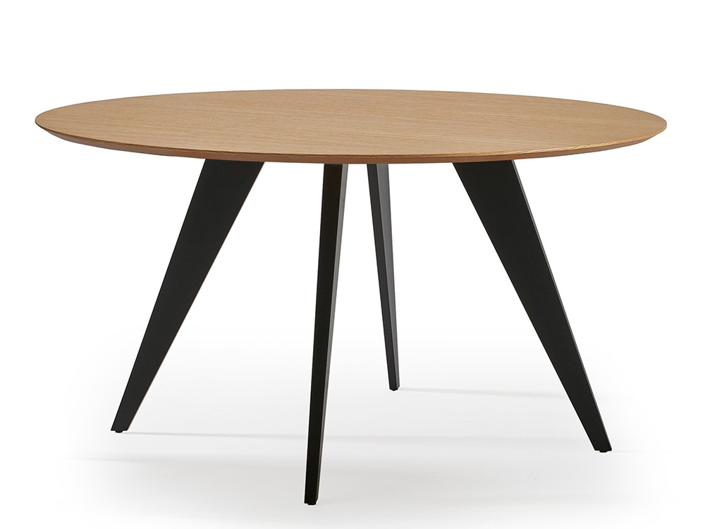 Mesa redonda Grace en chapa natural de roble Doos - 4