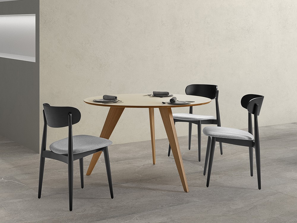 Mesa redonda Grace en chapa natural de roble Doos - 2