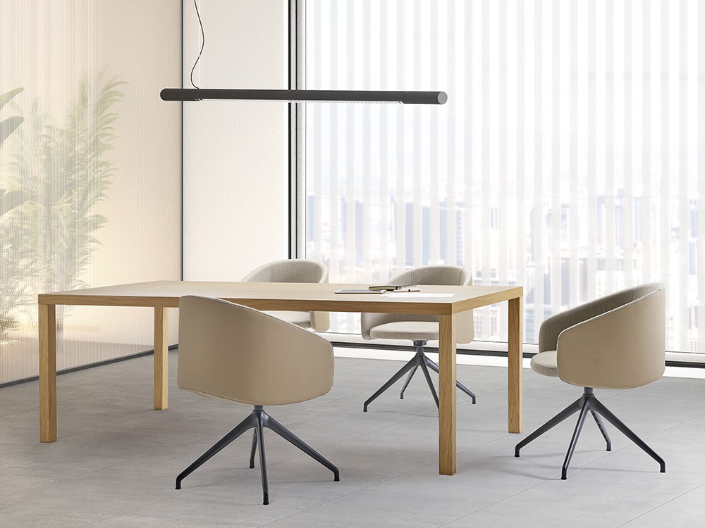 Mesa fija de comedor Ópera en chapa de roble de Doos - 1