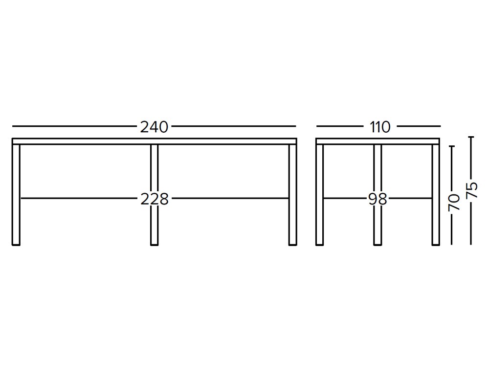 Mesa fija de comedor Ópera en chapa de roble de Doos - 7
