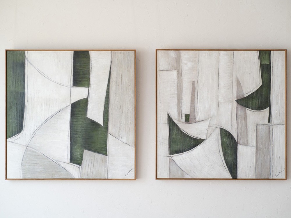 Cuadro Abstracción en verde y gris N2 de VP Interiorismo - 5