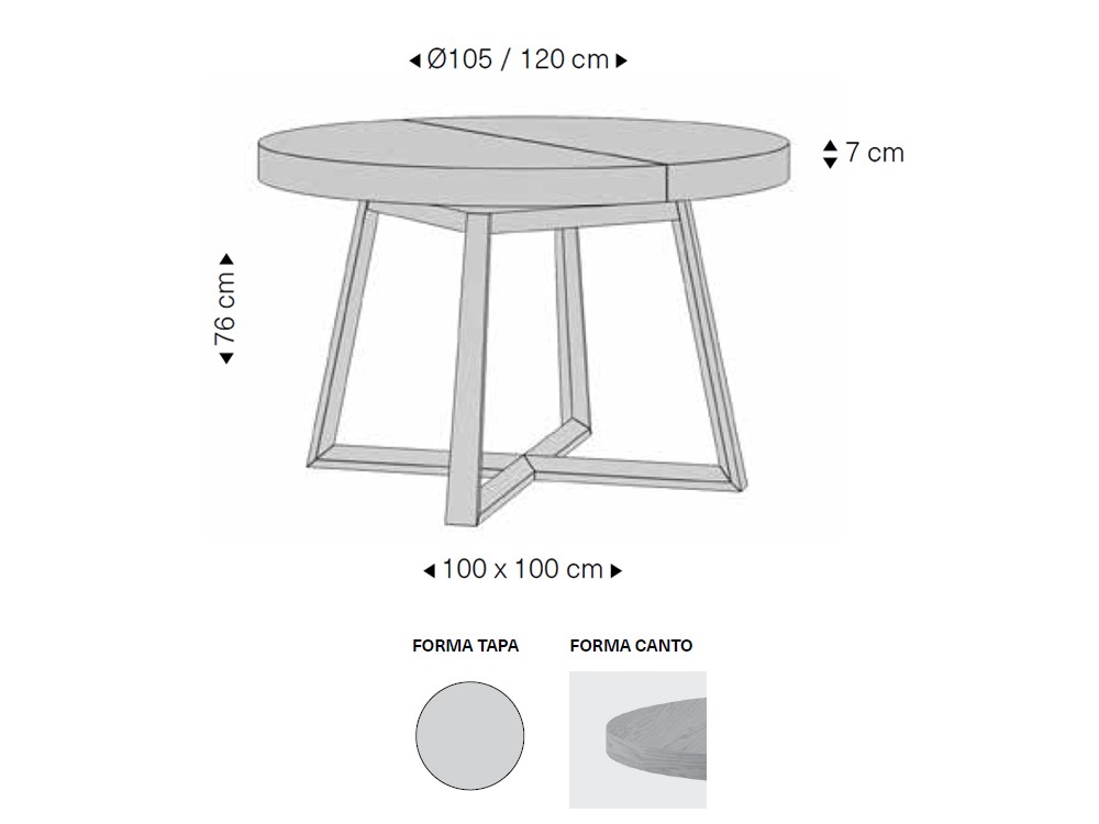 Mesa redonda extensible Golden de Rodri Diseño - 5