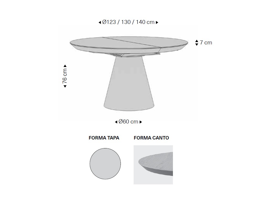 Mesa redonda extensible Jack de Rodri Diseño - 3
