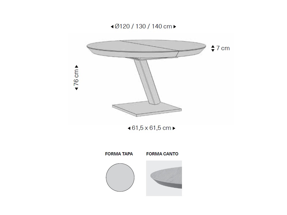 Mesa redonda extensible Navazo de Rodri Diseño - 4