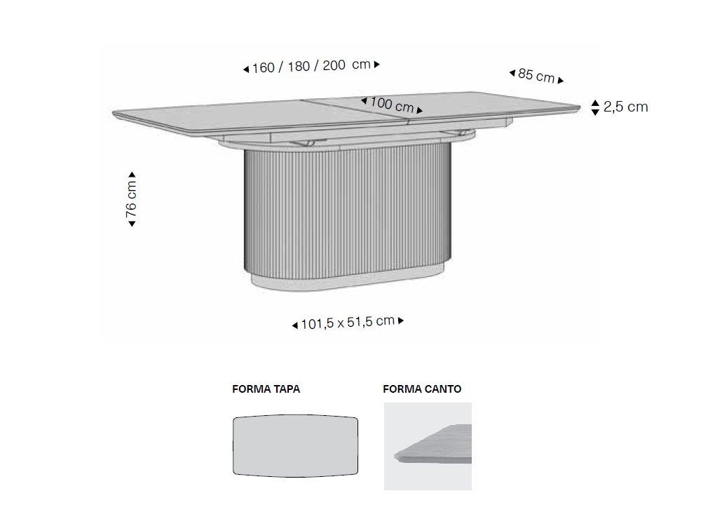 Mesa extensible Mosley Porcelánico de Rodri Diseño - 4