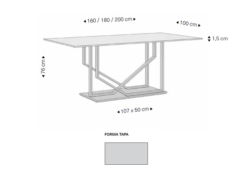 Mesa fija de cristal Tao de Rodri Diseño - 3