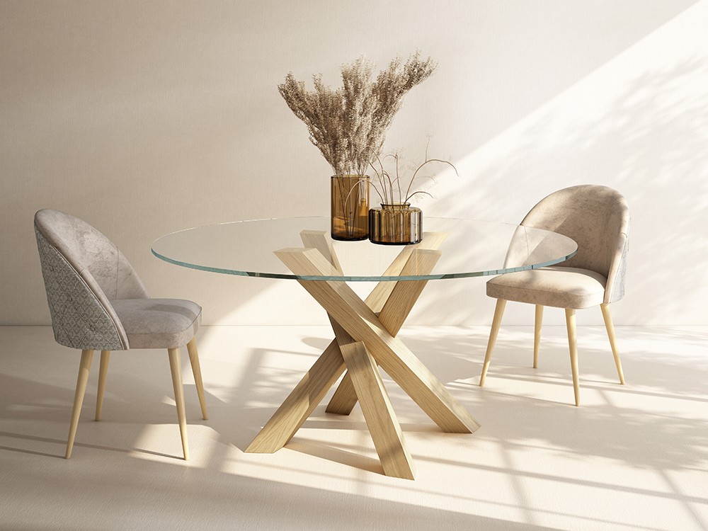 Mesa redonda de comedor Ural cristal de Rodri Diseño - 1