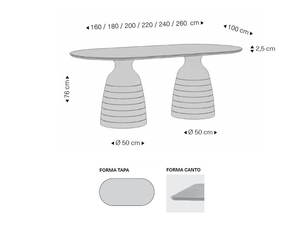 Mesa ovalada Nexo Rodri Diseño - 3