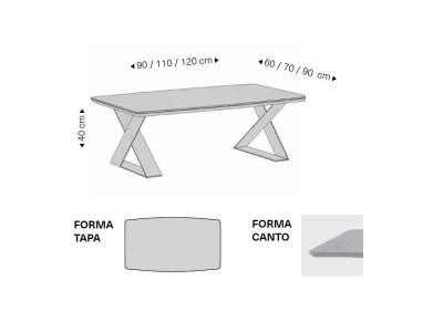 Mesa de centro Dewey de chapa natural Rodri Diseño - 3
