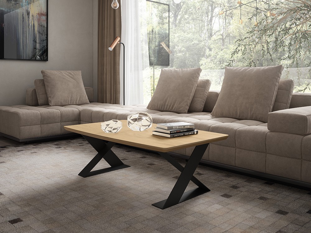 Mesa de centro Dewey de chapa natural Rodri Diseño - 1