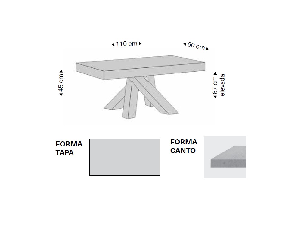 Mesa de centro elevable Cross de Rodri Diseño - 4