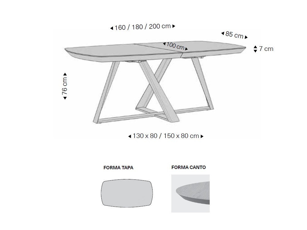 Mesa extensible de chapa natural Kramer Rodri Diseño - 3