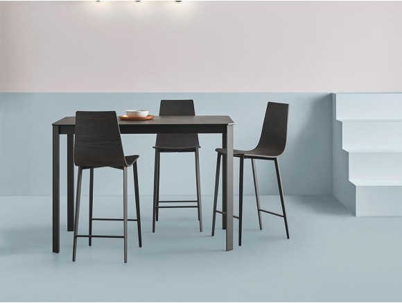 Taburete con asiento de madera o tapizado Salt Mobliberica - 7