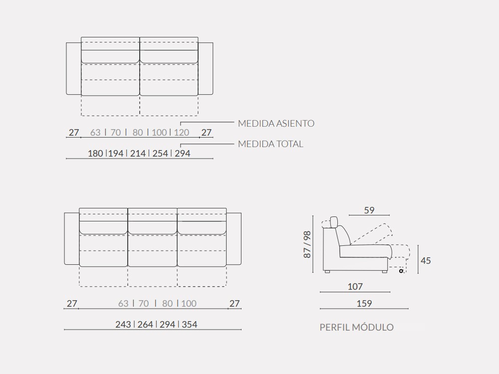 Sofá deslizante eléctrico Ares de Acomodel - 7