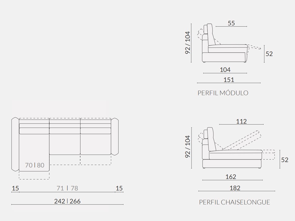Chaiselongue Hadria fijo o relax de Acomodel - 10