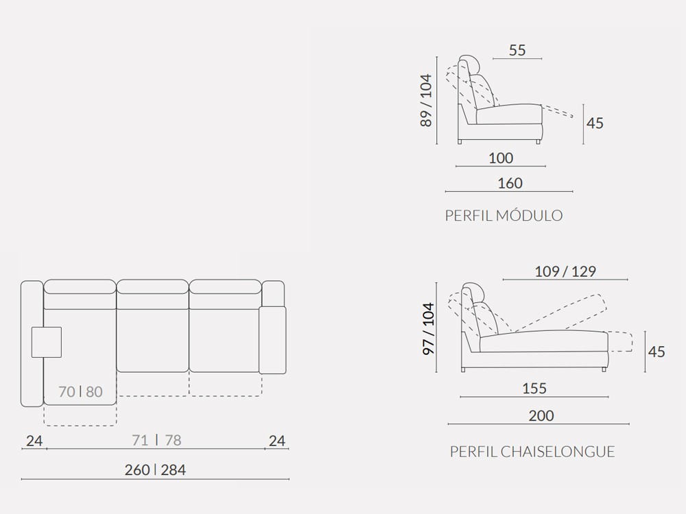 Chaiselongue Blus fija o relax Acomodel - 3