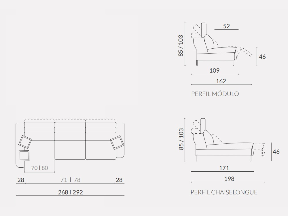 Chaiselongue Genio fijo o relax Acomodel - 5