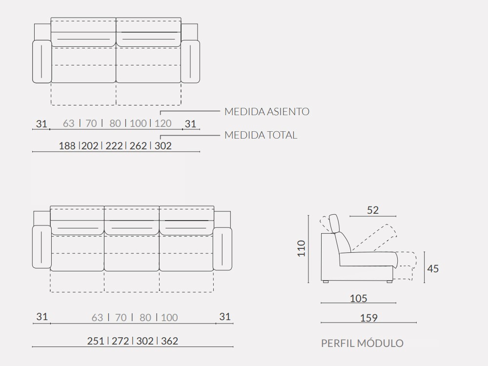 Sofá deslizante eléctrico Frey Acomodel - 7