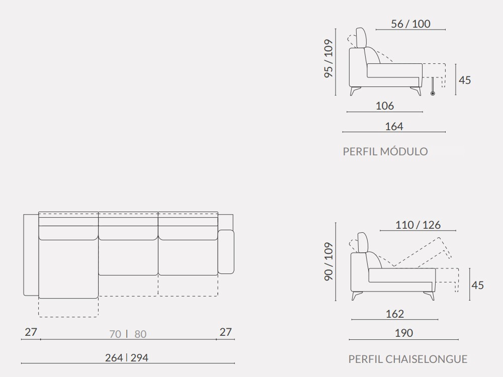 Chaiselongue deslizante eléctrico Regina de Acomodel - 4